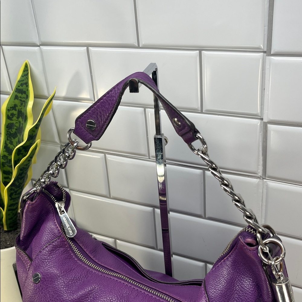 0880 Michael Kors purple pebble leather hobo 258570880 - Picture 5 of 16